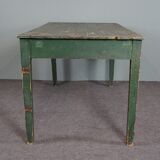 Farm dining table in pastry French green pine
