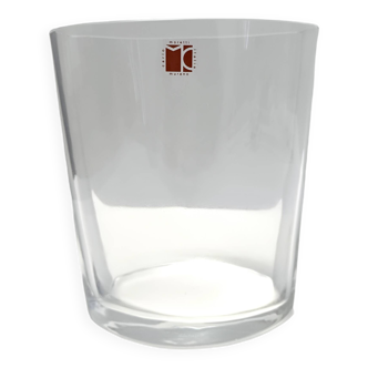 Transparent Murano Glass Vase by Carlo Moretti, Signed and Labeled, Italy 1990s
