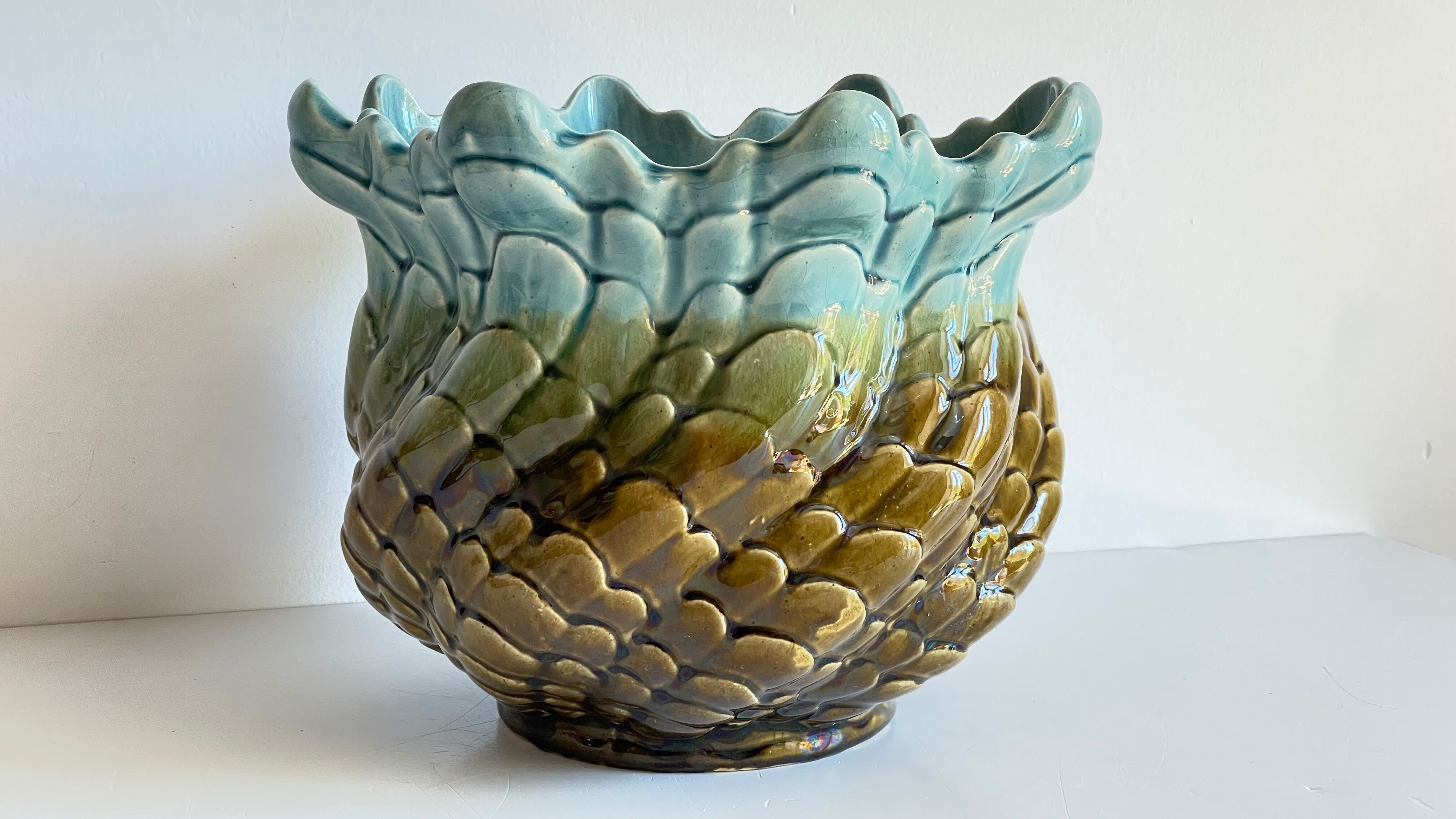 Pot cover slurry in ceramic enamelled vintage