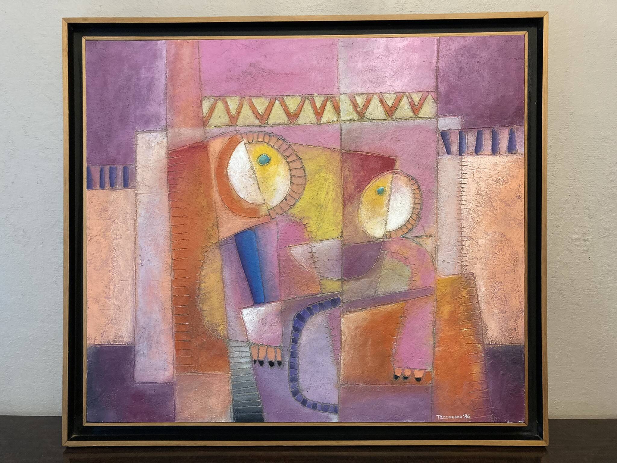 Humberto Tezcucano (Mexico 20th century), Oil on panel, abstract composition