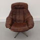 Swivel armchair and stool by h. w. klein for bramin, 1970s, set of 2