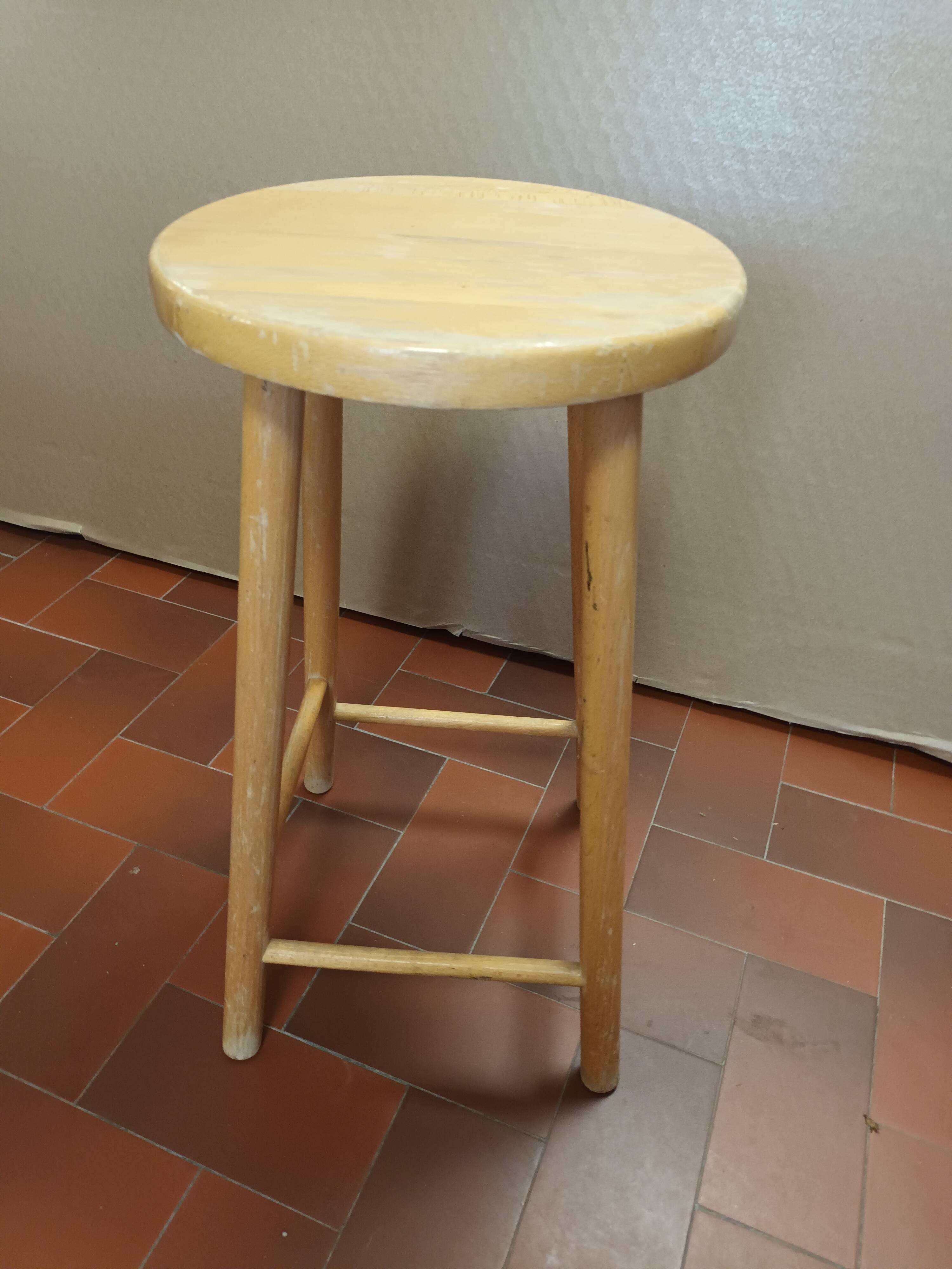 Beech wooden stool