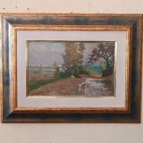 Oil painting on cardboard, dated, unsigned, late 19th century, Italian school.