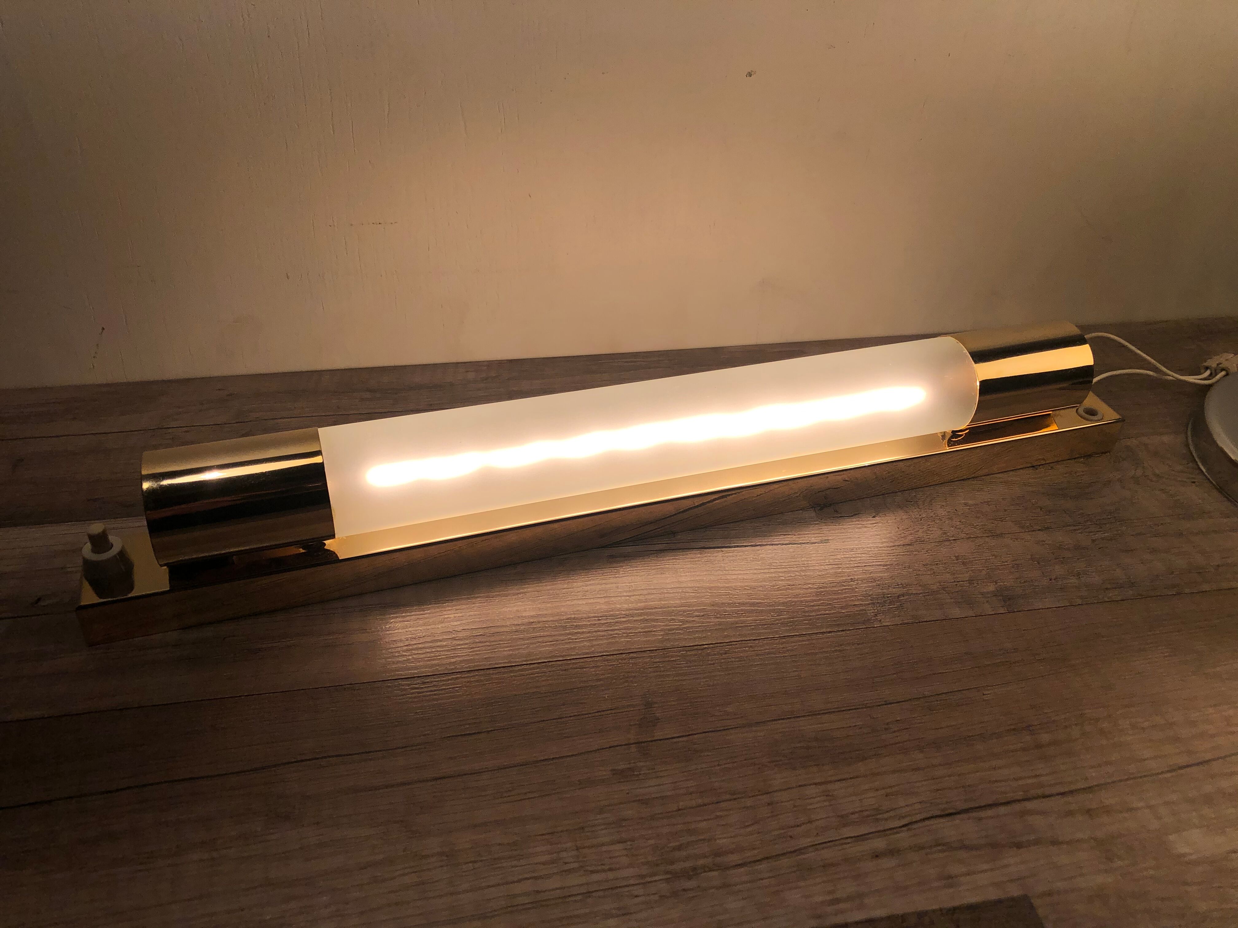 Vintage neon wall lamp 60 Stores Reunited massive brass