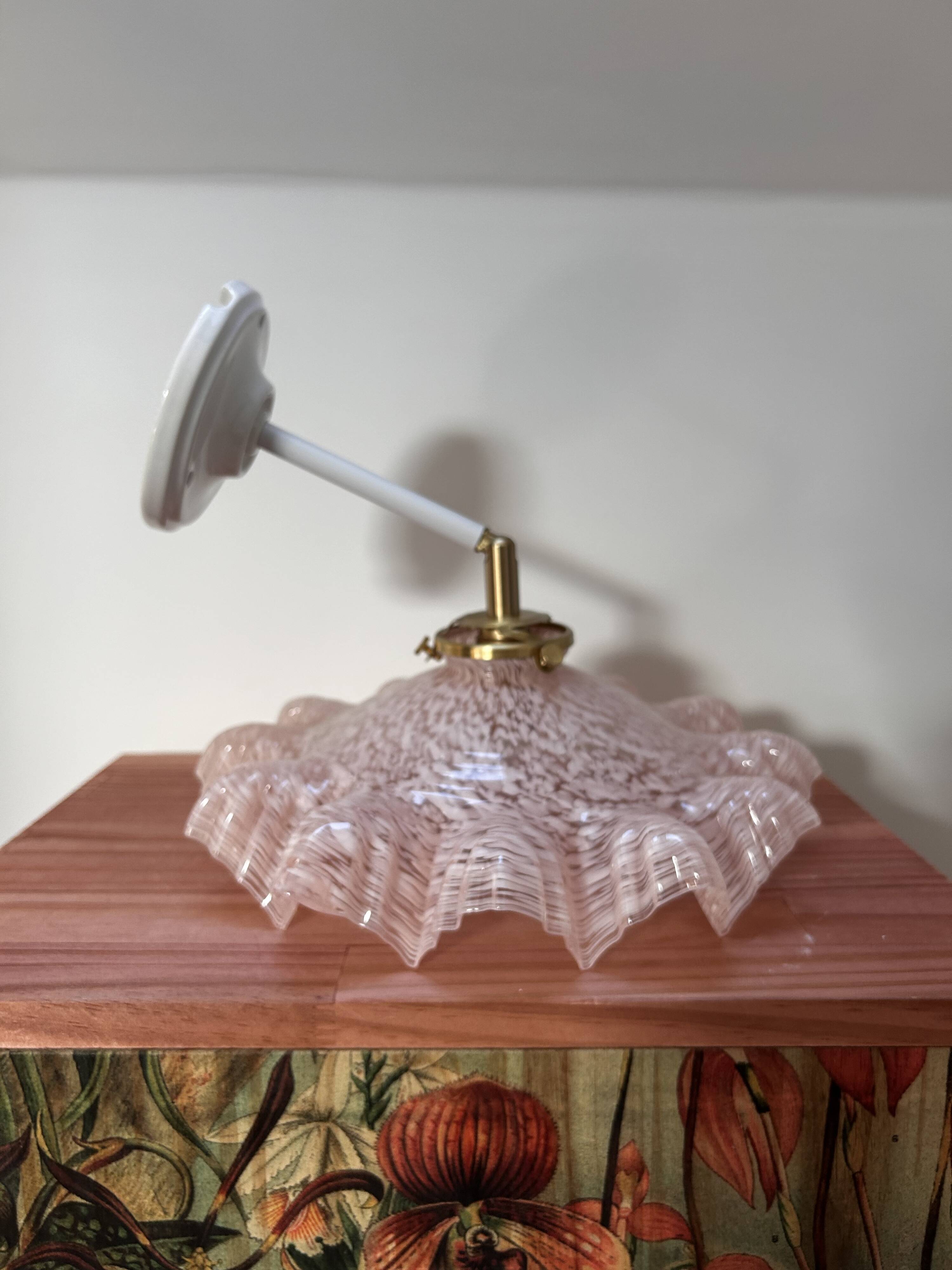 Pink Clichy glass tilting wall light