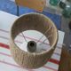 Vintage frosted glass lamp and rope lampshade