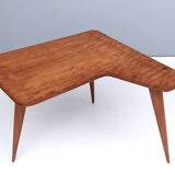 Irregular Shaped Cherrywood Veneer Coffee Table Attr. to Gio Ponti, Italy
