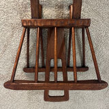 Brutalist wooden magazine holder