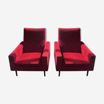 Pair of Italian vintage armchairs, ZOL edition by Louis Paolozzi 1950s