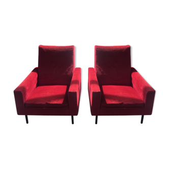 Pair of Italian vintage armchairs, ZOL edition by Louis Paolozzi 1950s