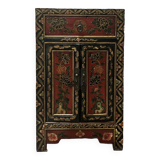 Small vintage Chinese hand painted cabinet / chest of drawers
