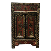 Small vintage Chinese hand painted cabinet / chest of drawers