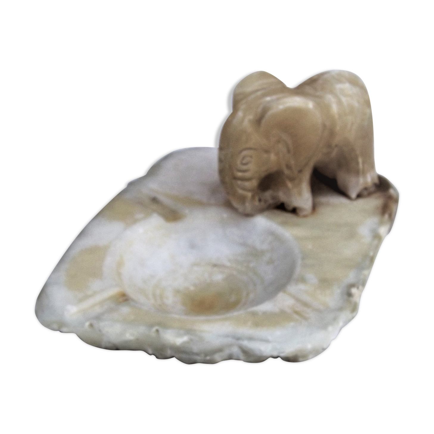 White marble ashtray