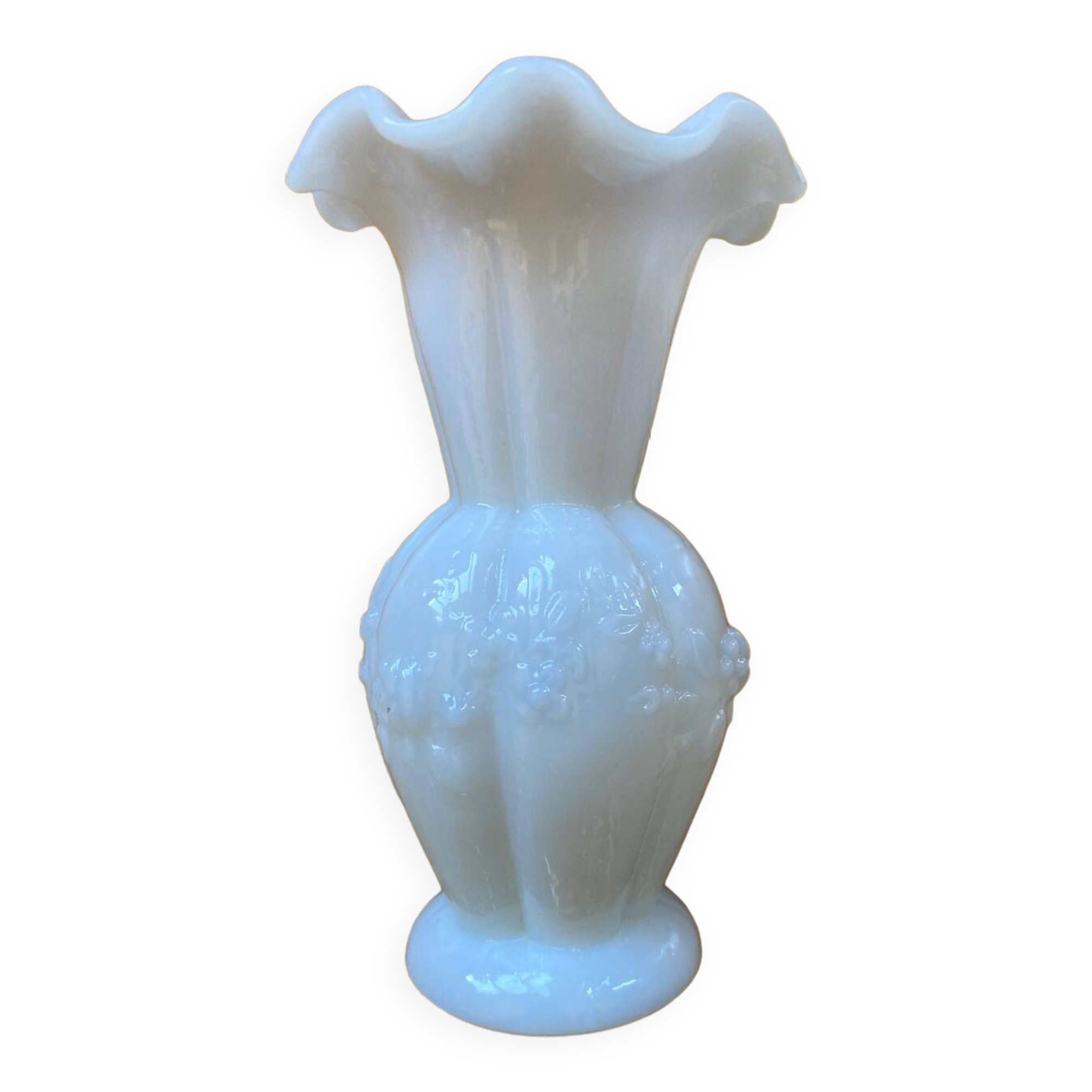 Vintage white opaline vase