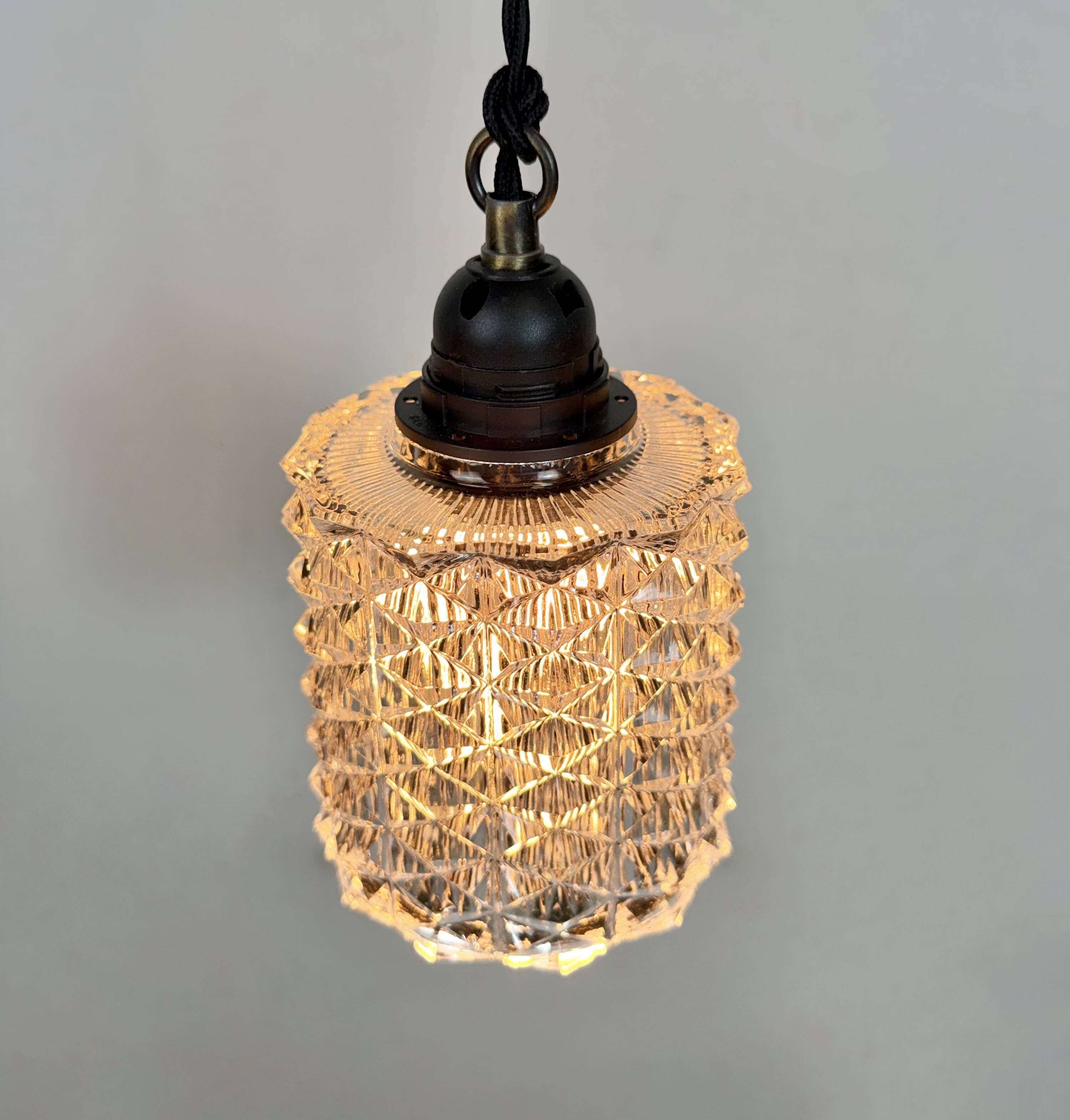 Vintage Cut Glass Ceiling Light, 1970s