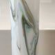 Tubular vase in white opaline, polychrome smoke volutes. Snowflake/Dalian Co. Ltd. High 29 cm