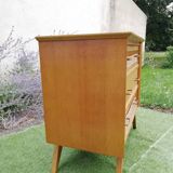 Commode en rotin années 50