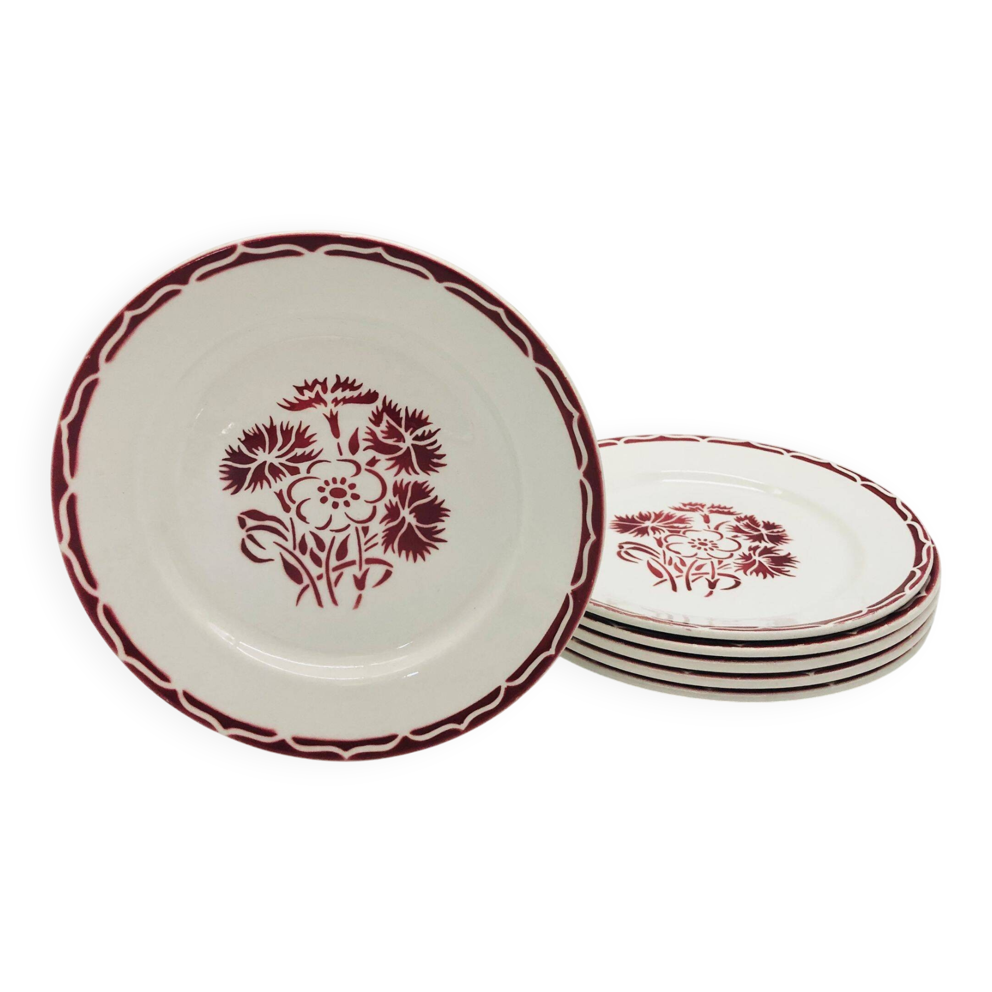 6 dessert plates KG Lunéville. Model "Annecy"