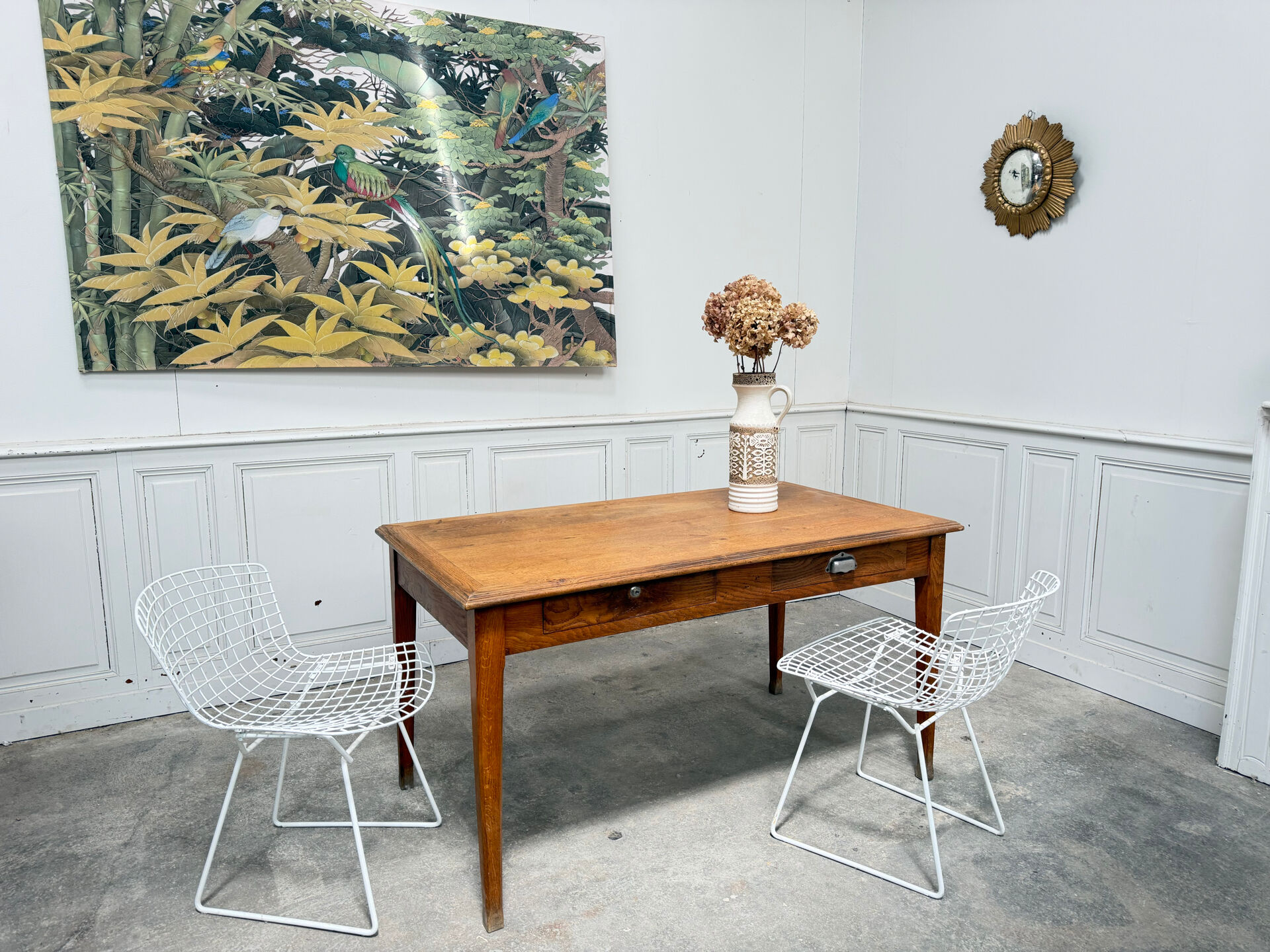 Old small farmhouse table from the 1930s.
