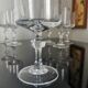 6 diamond-stemmed crystal glasses