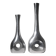 Ensemble de vases hauts en aluminium poli avec découpes circulaires