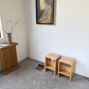 Paire tabourets ou chevets pin mobilier montagne 1950