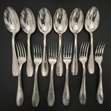 12 silver-plated Art Deco cutlery sets