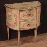 Half-moon commode in painted wood