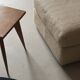 Pouf / Ottoman - Large pouf in textured beige fabric