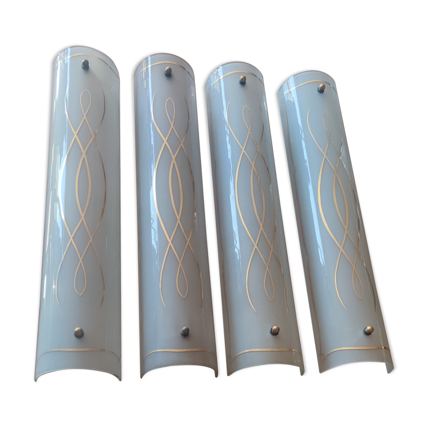 Set of 4 glass wall sconces circa 1940