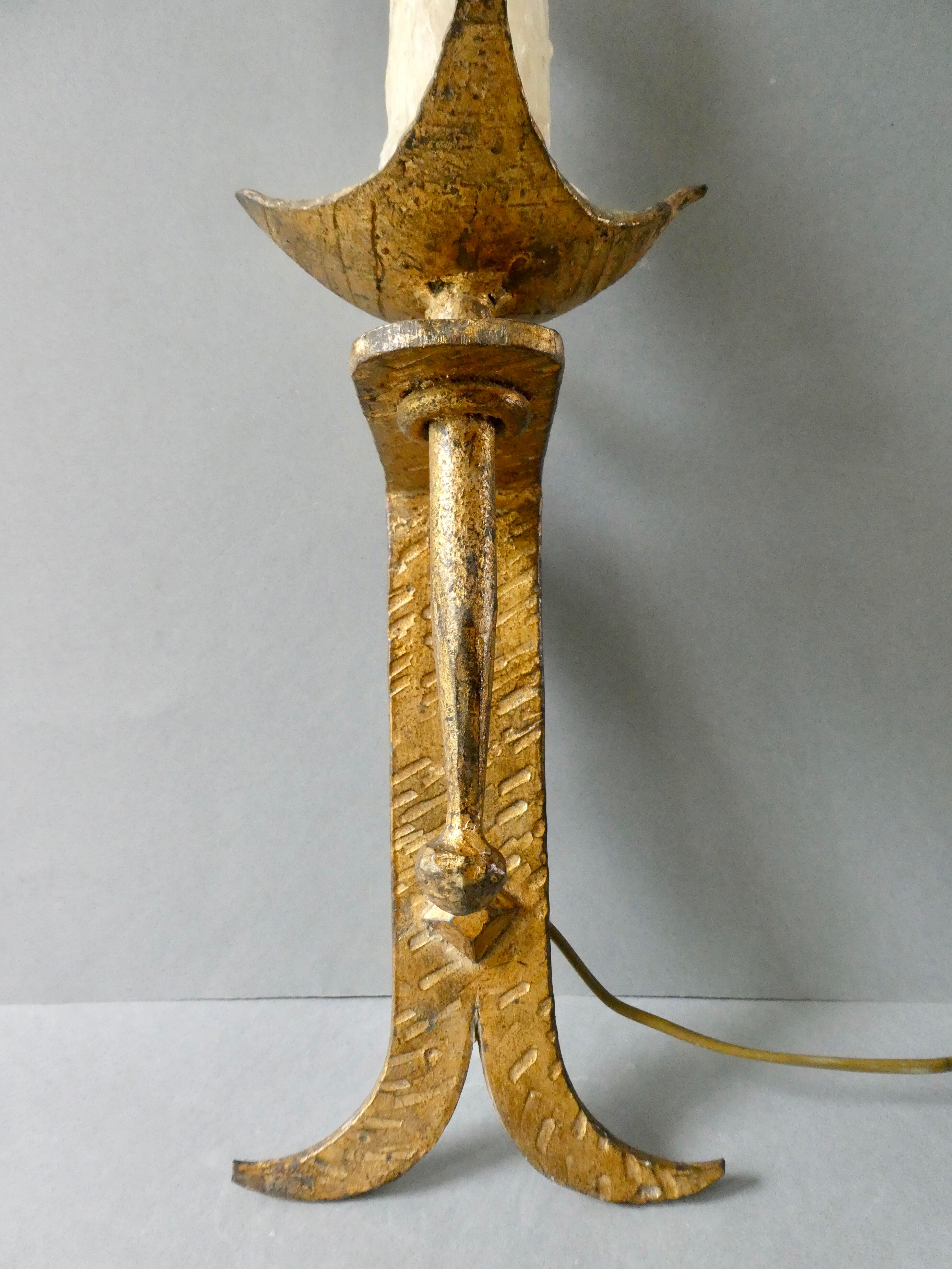 Gold metal flare wall lamp Ferro Art 60/70s