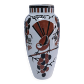 Art Deco vase by Keller Guérin "Ceylan" with bird decoration.
