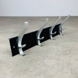 Wall-mounted coat rack with 4 designer hooks, Cyprès model, by Unilux