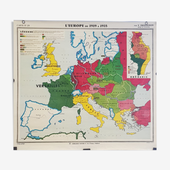 School map, Europe from 1919 to 1935