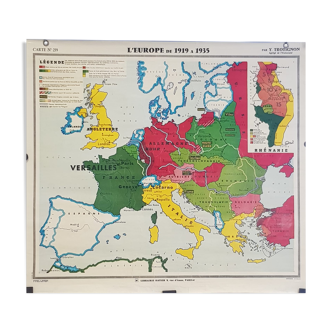 Carte scolaire l'Europe de 1919 à 1935