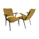 Duo of bridge armchairs, restored,