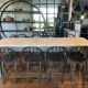 Patinated dining table