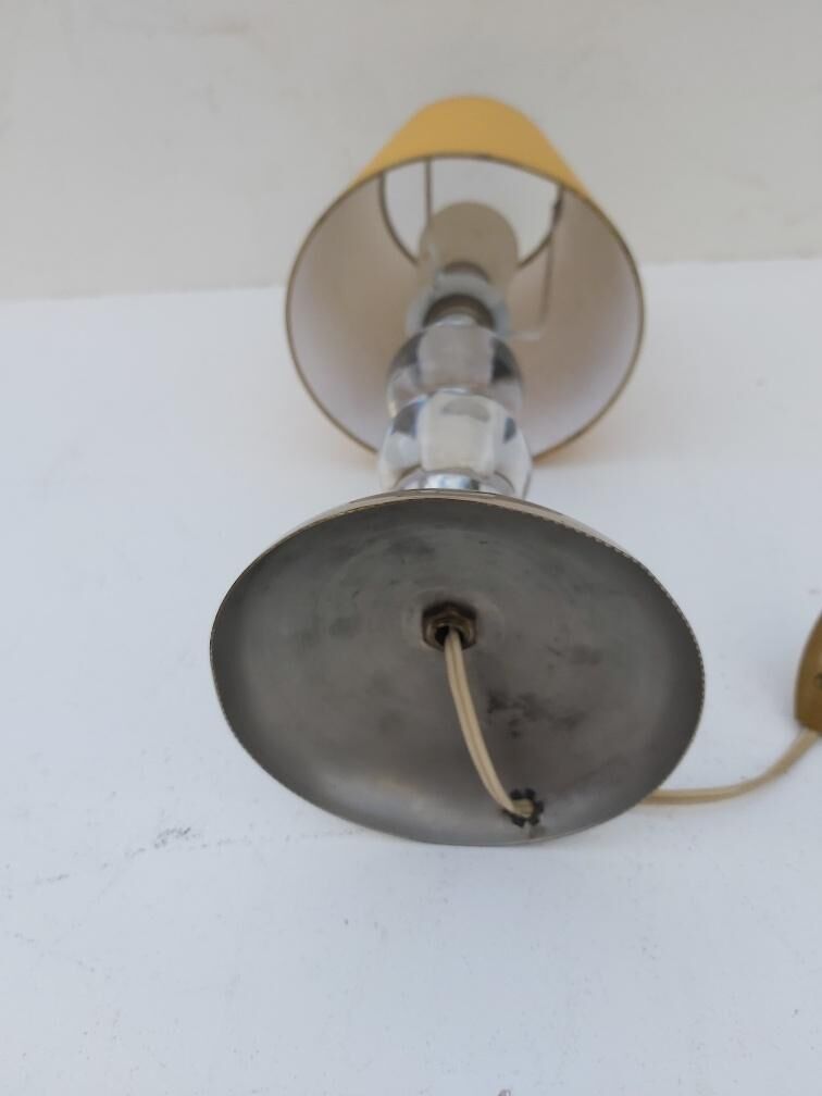 Art deco lamp in chrome metal and glass ball