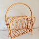 Vintage rattan magazine holder