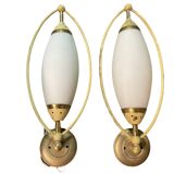 Italian opaline glass sconces