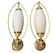 Italian opaline glass sconces