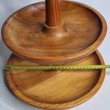 Fruit bowl with two trays in turned wood design