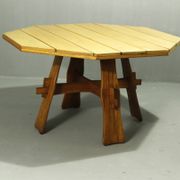 Table de jardin en teck brutaliste, années 1970
