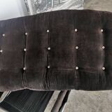 Velvet and tubular metal armchair 1980