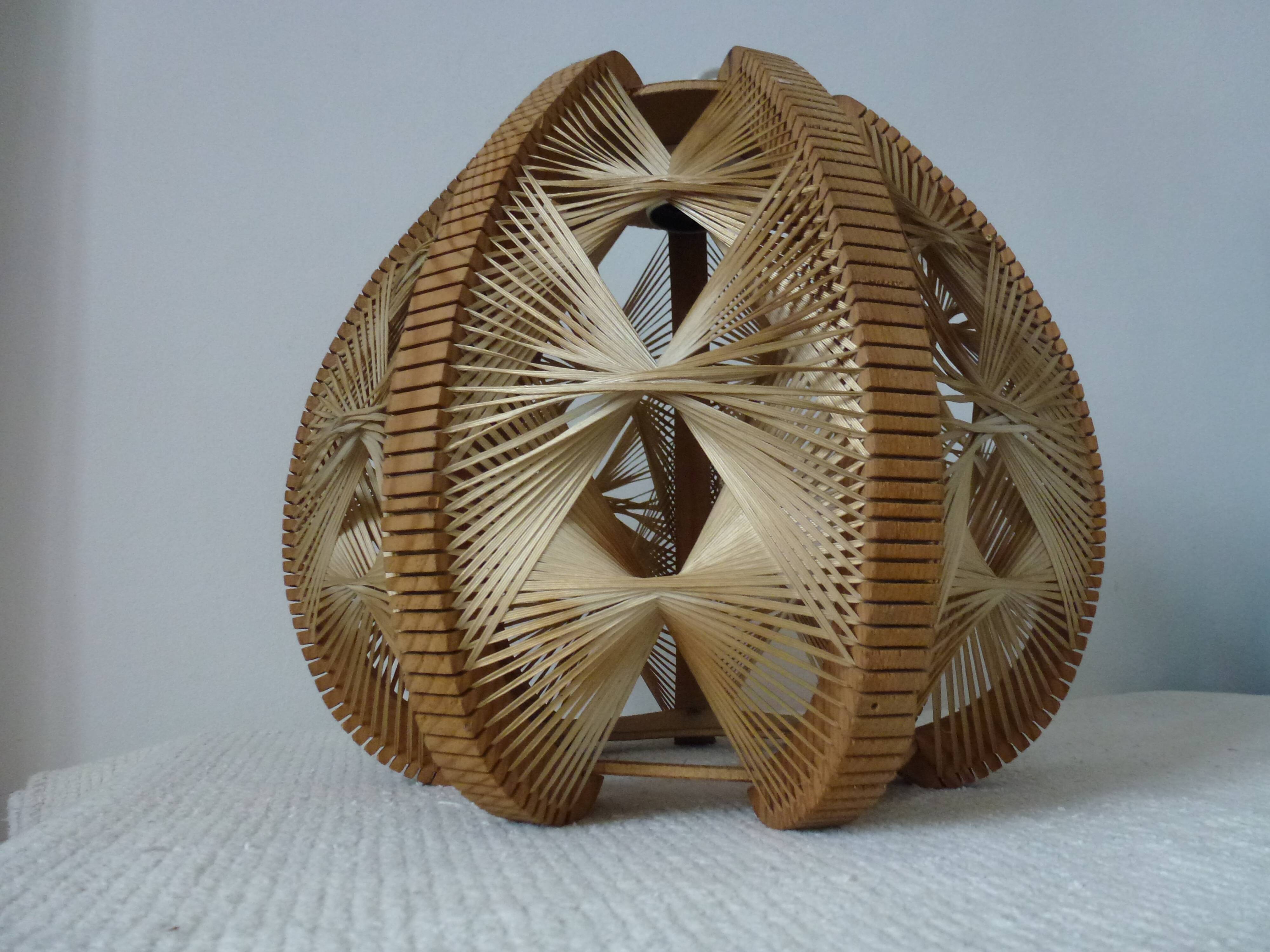 Hanging wood braided yarns Scandinavian design 60-70