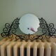 Porte manteau mural vintage avec miroir, 4 patères, fer forgé