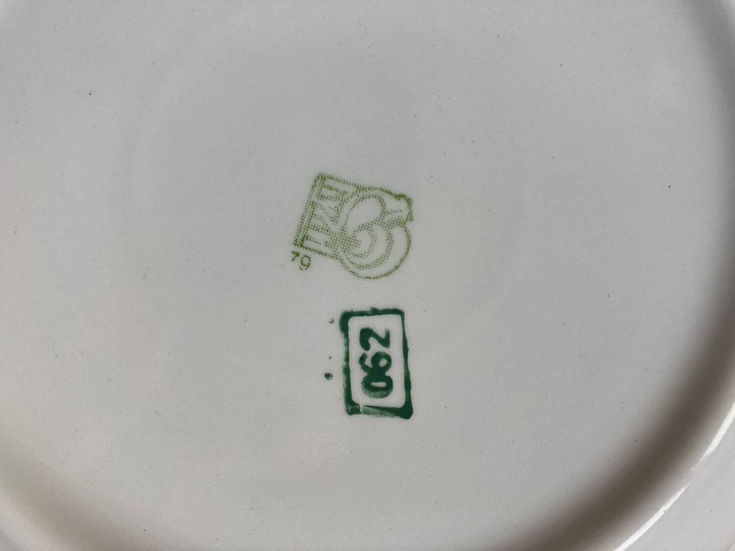 Vintage deep plates with blue cherry decor