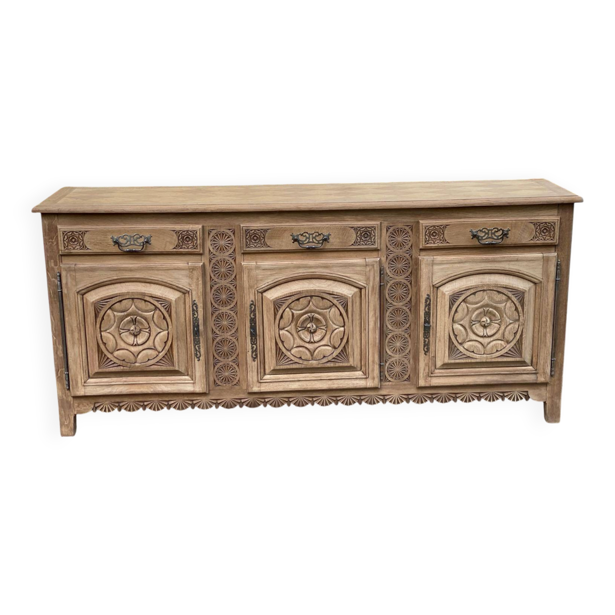 Breton buffet enfilade Art Deco 215cm 19th century