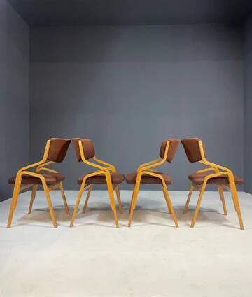 Set of chairs by Ludvík Volák for Dřevopodnik Holešov, Czechoslovakia, 1970s