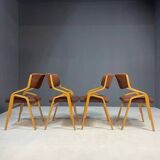 Set of chairs by Ludvík Volák for Dřevopodnik Holešov, Czechoslovakia, 1970s